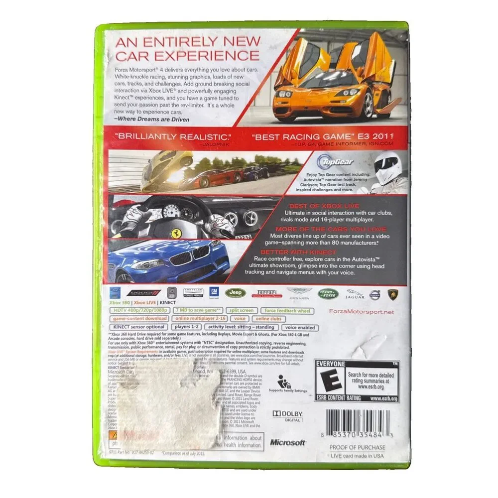 Forza Motorsports 4 - Microsoft Xbox 360 Includes Manual